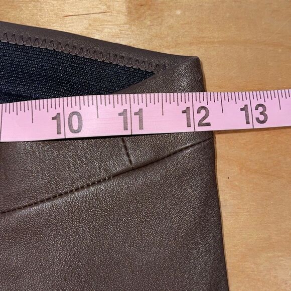 Vince Womens Lamb Leather Slim Ankle Zip Low Rise Legging Pants Brown XS NWT $99 - Picture 11 of 14